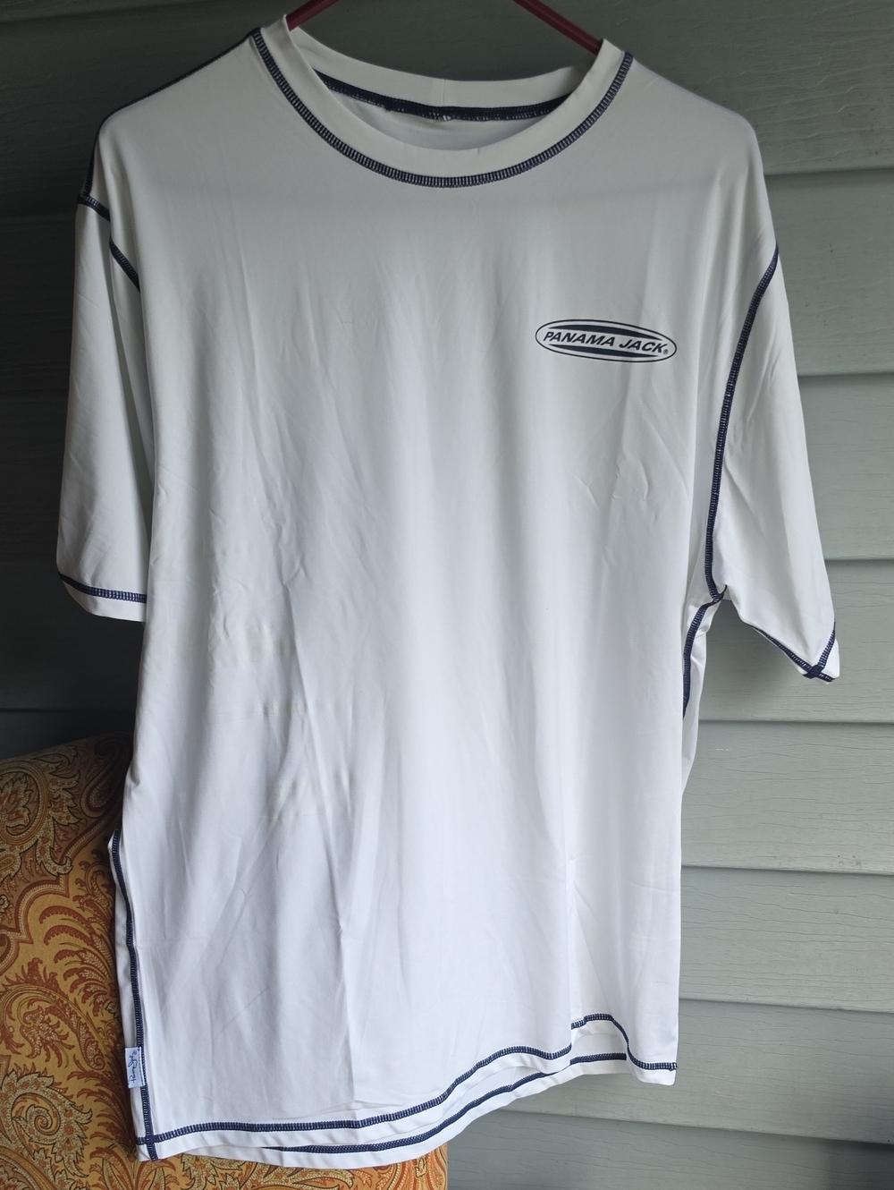 Panama Jack Men’s White Contrast-Stitch T-Shirt